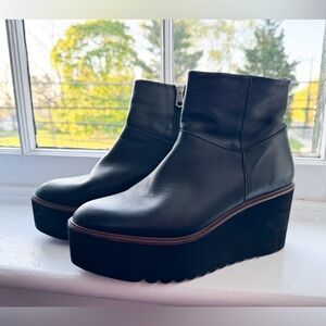 Castaner Made in Spain, Women’s Leather Platform Booties, Black, Sz 40 or US 9